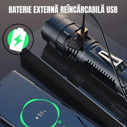 Sada taktického svetla s nemeckým laserom + puzdro + extra batéria ZADARMO – TitanLux™